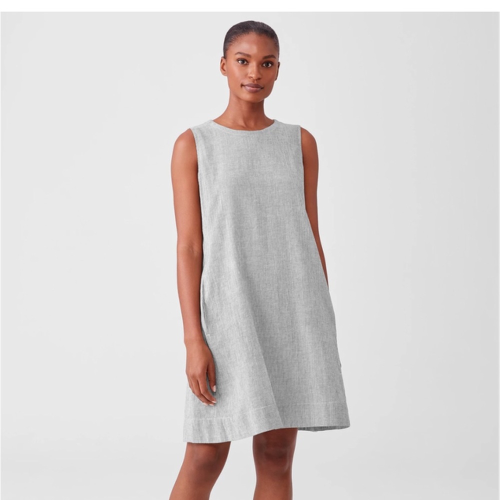 Eileen Fisher Woman’s Organic Cotton Linen Ticking Stripe Dress
